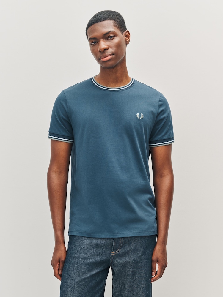 Fred Perry Blue Twin Tipped T-Shirt - Image 1 of 5