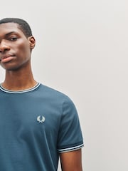 Fred Perry Blue Twin Tipped T-Shirt - Image 4 of 5