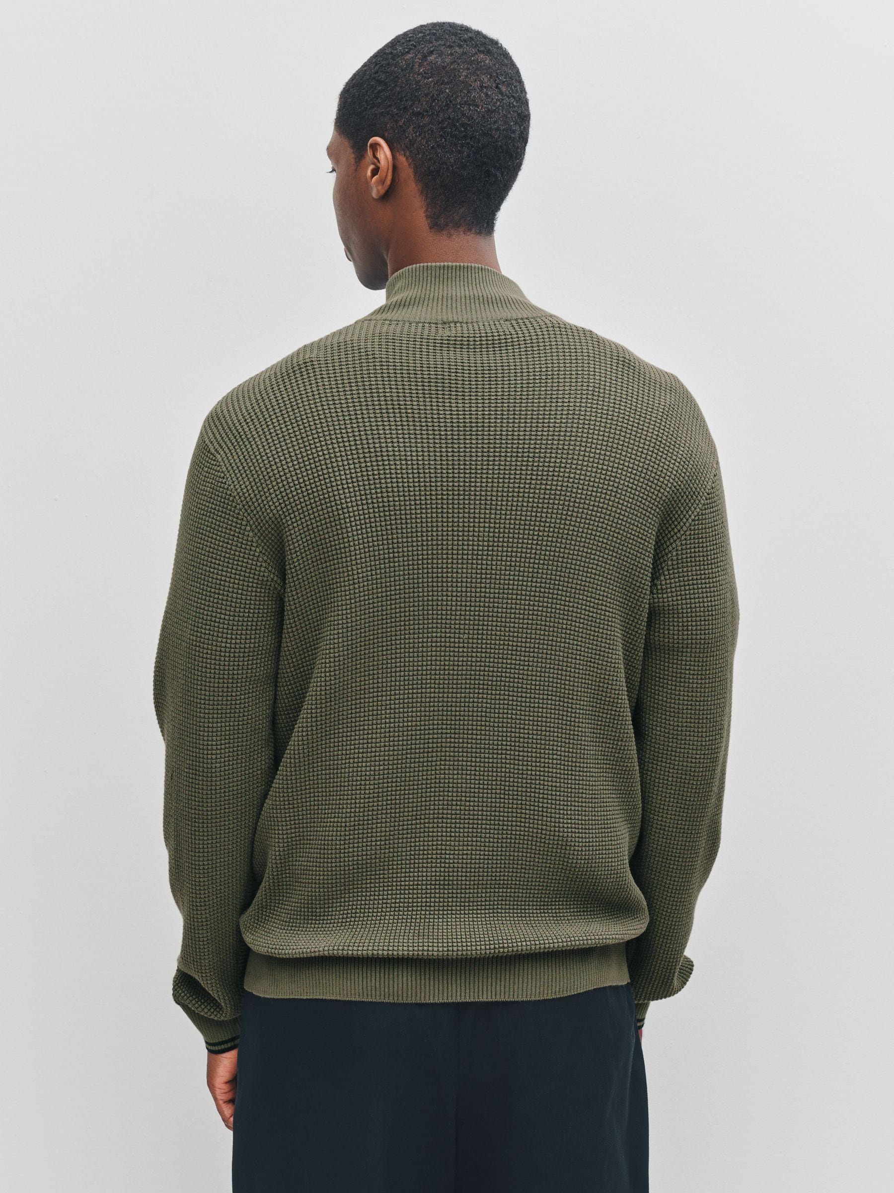 Buy Fred Perry Green Waffle Stitch Half Zip Jumper from the Next