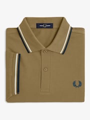Fred Perry Twin Tipped Brown Polo Shirt - Image 1 of 1