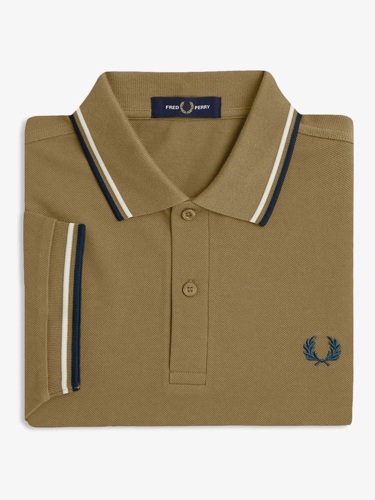 Fred Perry Twin Tipped Brown Polo Shirt - Image 1 of 1