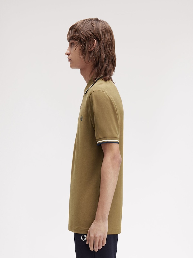 Fred Perry Brown Tipped Polo Shirt - Image 2 of 5