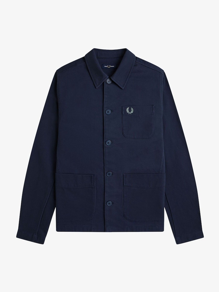 Fred Perry Blue Bedford Cord Overshirt - Image 5 of 5