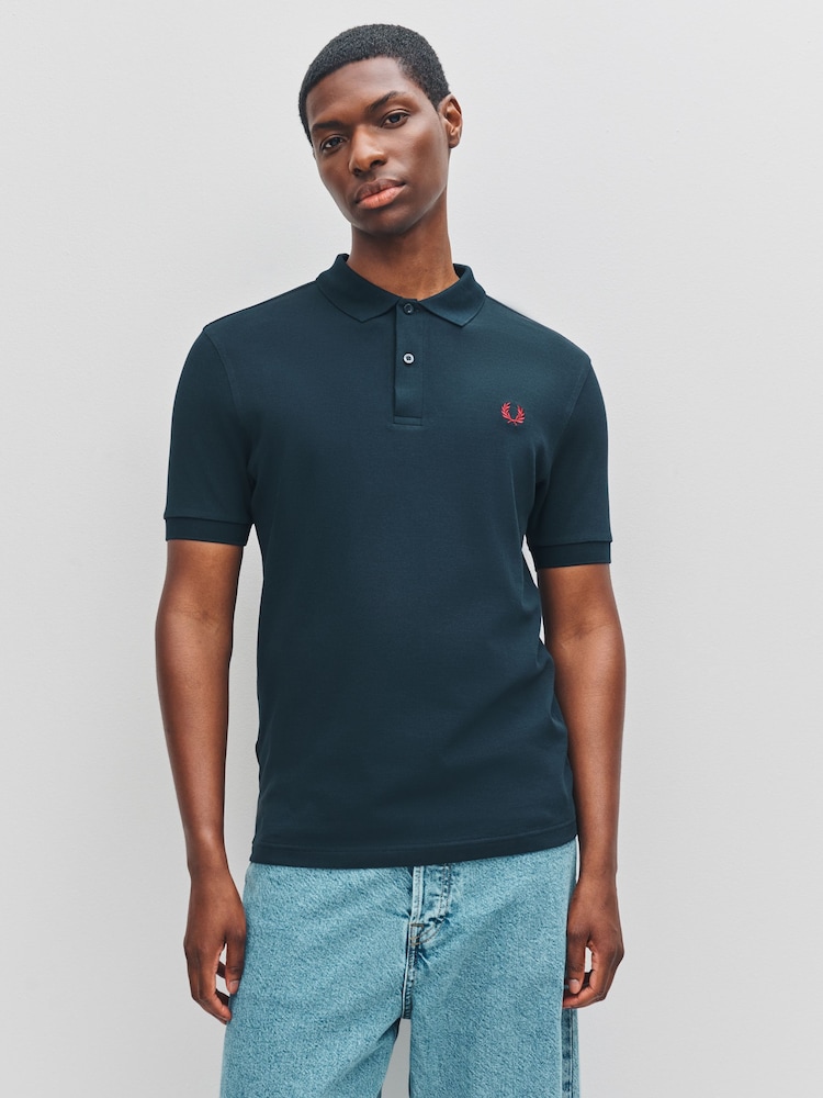 Fred Perry Blue Plain Polo Shirt - Image 1 of 6