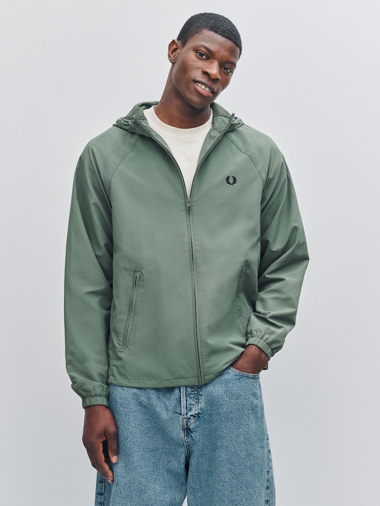 Fred Perry Green Hooded Shell Jacket - Image 1 of 6 Fred Perry Green Hooded Shell Jacket - Image 1 of 6