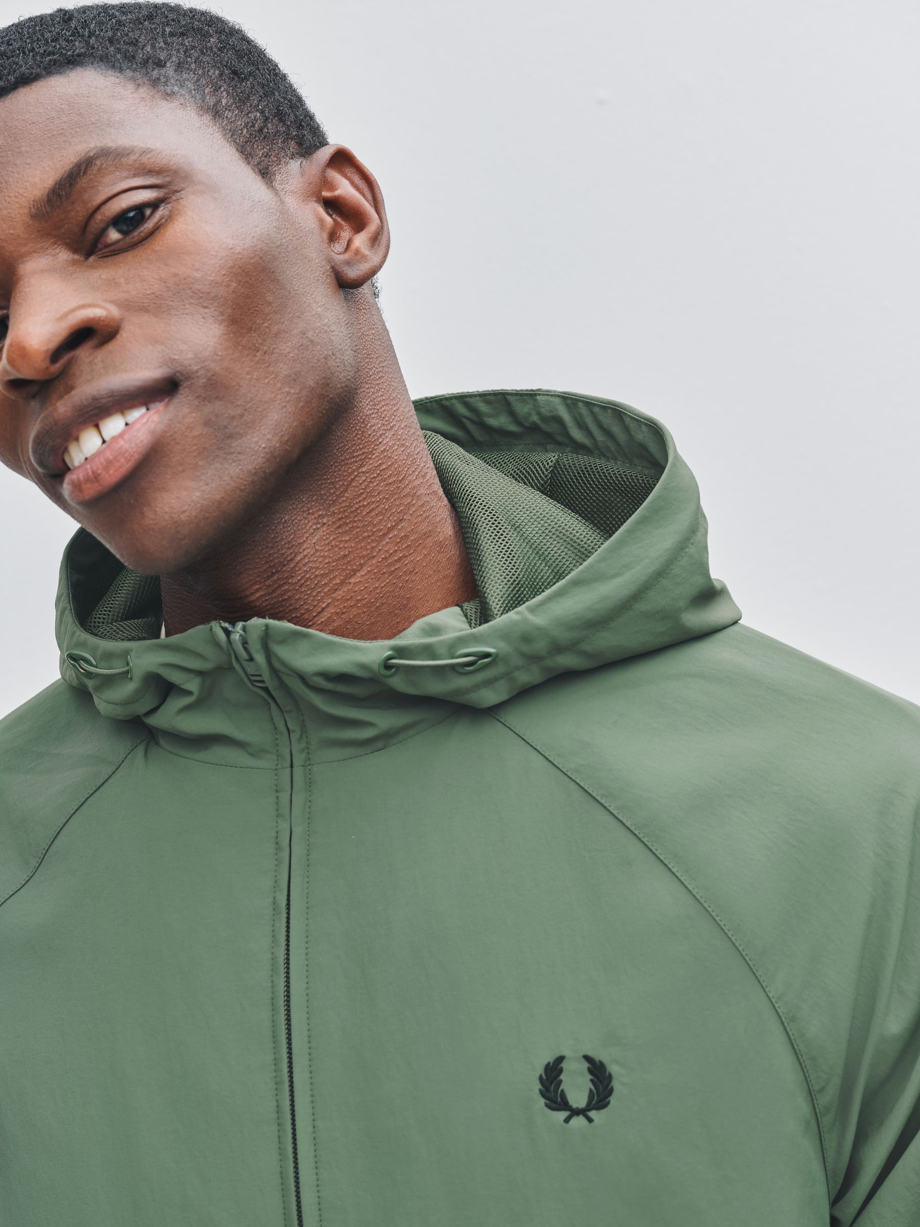 【別注】FRED PERRY / SHELL JACKET Fred Perry Hooded Shell Jacket Black - Terraces Menswear