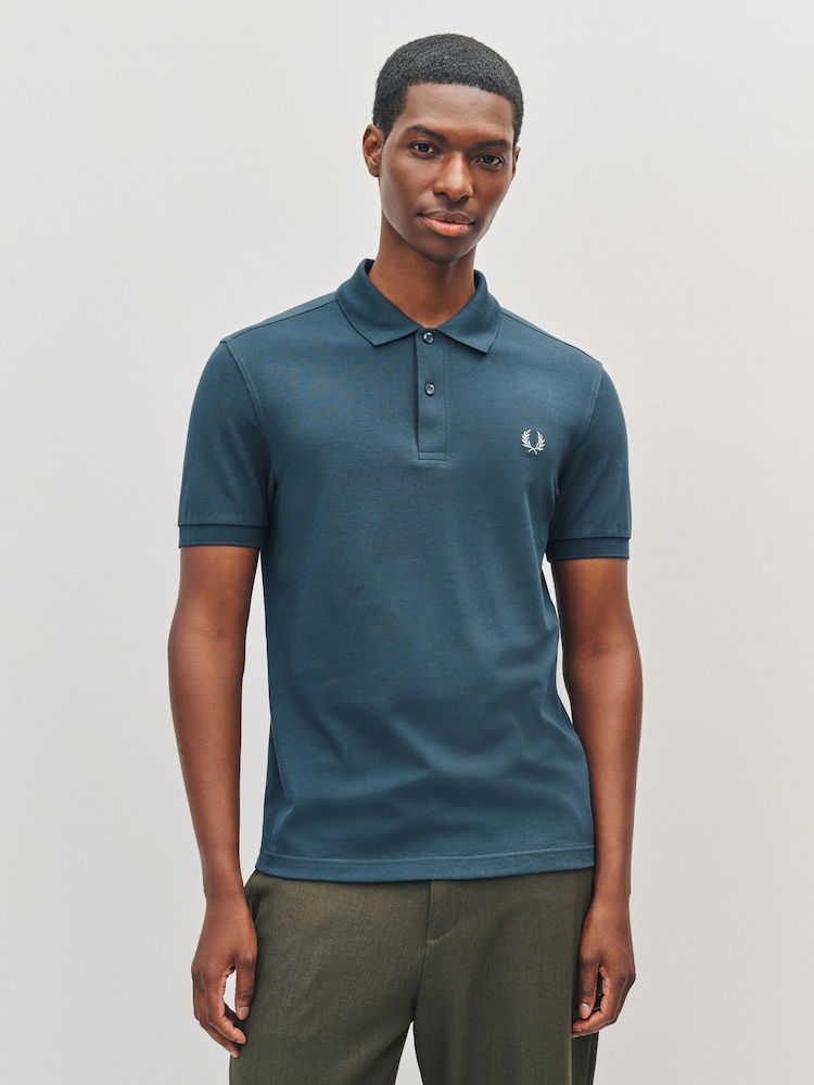 Fred Perry Blue Plain Polo Shirt - Image 1 of 5