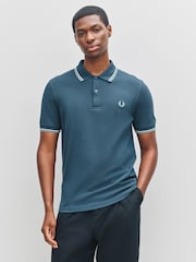 Fred Perry Blue Fred Perry Blue Twin Tipped Polo Shirt - Image 1 of 4