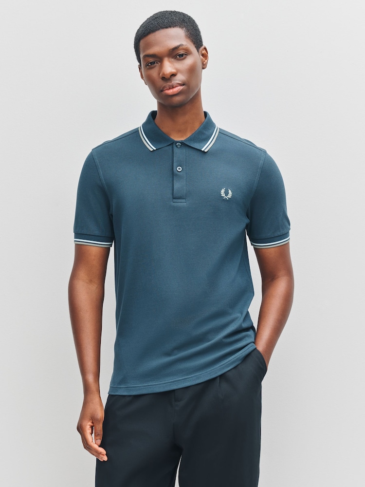 Fred Perry Blue Fred Perry Blue Twin Tipped Polo Shirt - Image 1 of 4