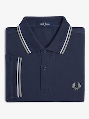 Fred Perry Blue Fred Perry Blue Twin Tipped Polo Shirt - Image 4 of 4