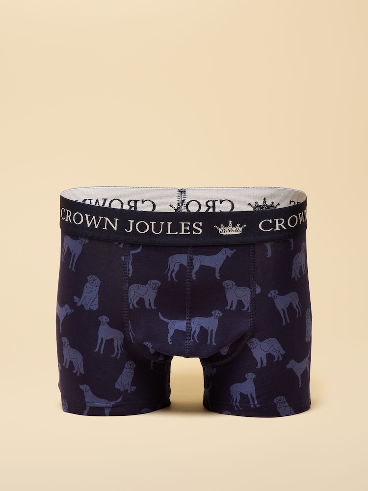 Joules Crown Joules Red/Navy Pack of Three Cotton Jersey Boxer Shorts - Image 2 of 4 Joules Crown Joules Red/Navy Pack of Three Cotton Jersey Boxer Shorts - Image 2 of 4