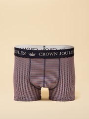 Joules Crown Joules Red/Navy Pack of Three Cotton Jersey Boxer Shorts - Image 3 of 4