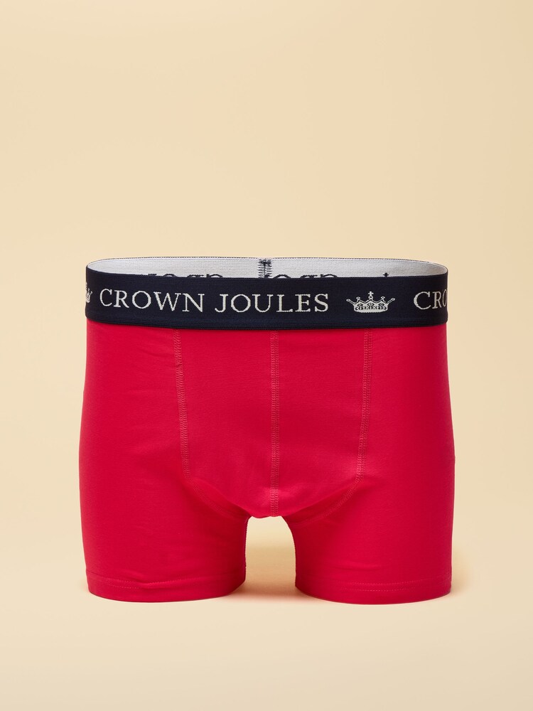 Joules Crown Joules Blue/Pink Pack of Three Cotton Jersey Boxer Shorts - Image 2 of 4