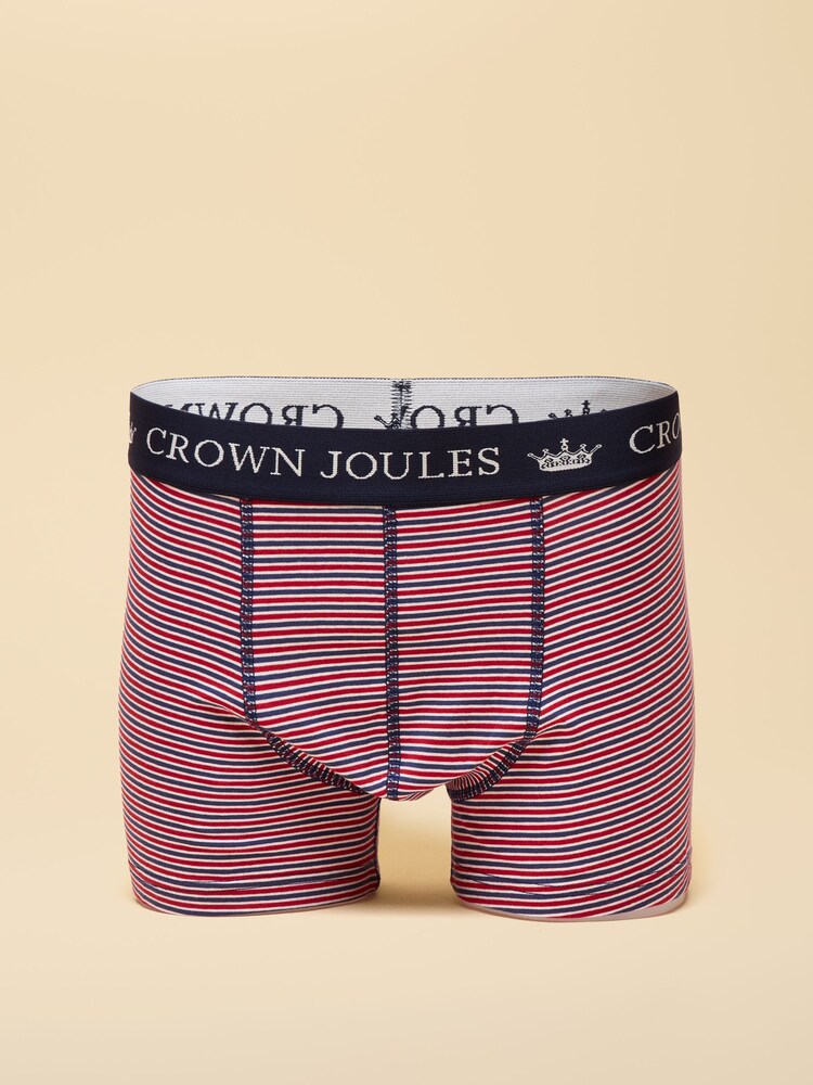 Joules Crown Joules Green/Orange Pack of Three Cotton Jersey Boxer Shorts - Image 4 of 4