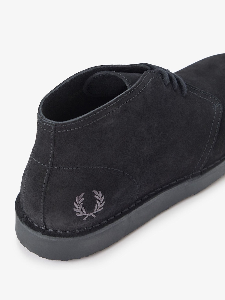 Fred Perry Hawley Suede Black Shoes - Image 5 of 5