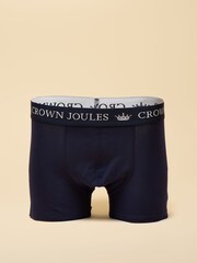 Joules Crown Joules Navy/Burgundy Pack of Five Cotton Jersey Boxer Shorts - Image 3 of 6