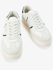 Fred Perry B4 Embossed Leather Suede White Trainers - Image 2 of 4
