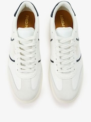 Fred Perry B4 Embossed Leather Suede White Trainers - Image 4 of 4