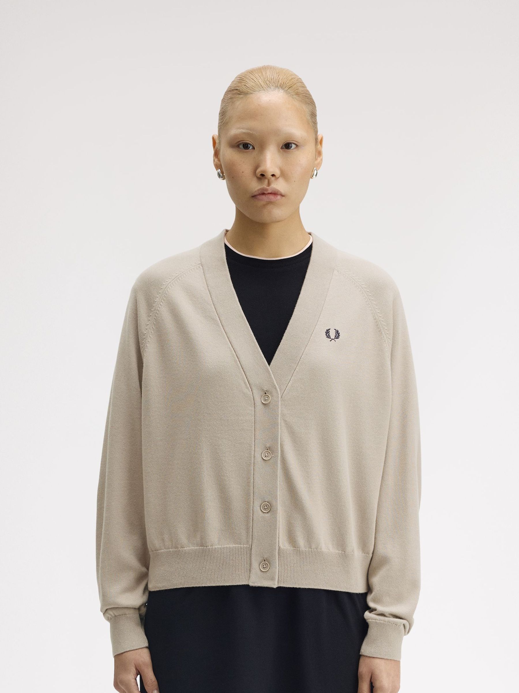 トップス FRED PERRY / KNITTED CARDIGAN Fred Perry Cardigan Brown Mens Fred Perry