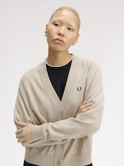 Fred Perry Natural Natural V-Neck Cardigan - Image 2 of 5
