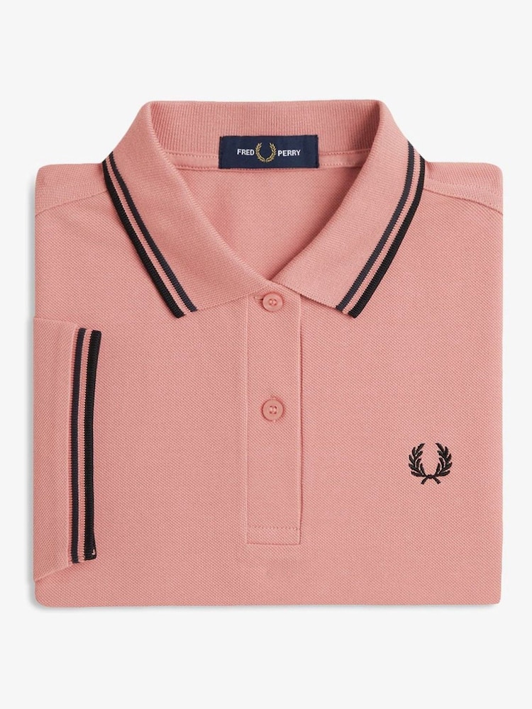 Fred Perry Pink Twin Tipped Polo Shirt - Image 7 of 7