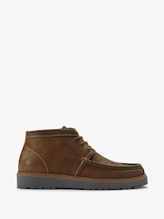 Fred Perry Kenney Mid Waxed Suede Brown Shoes - Image 1 of 1