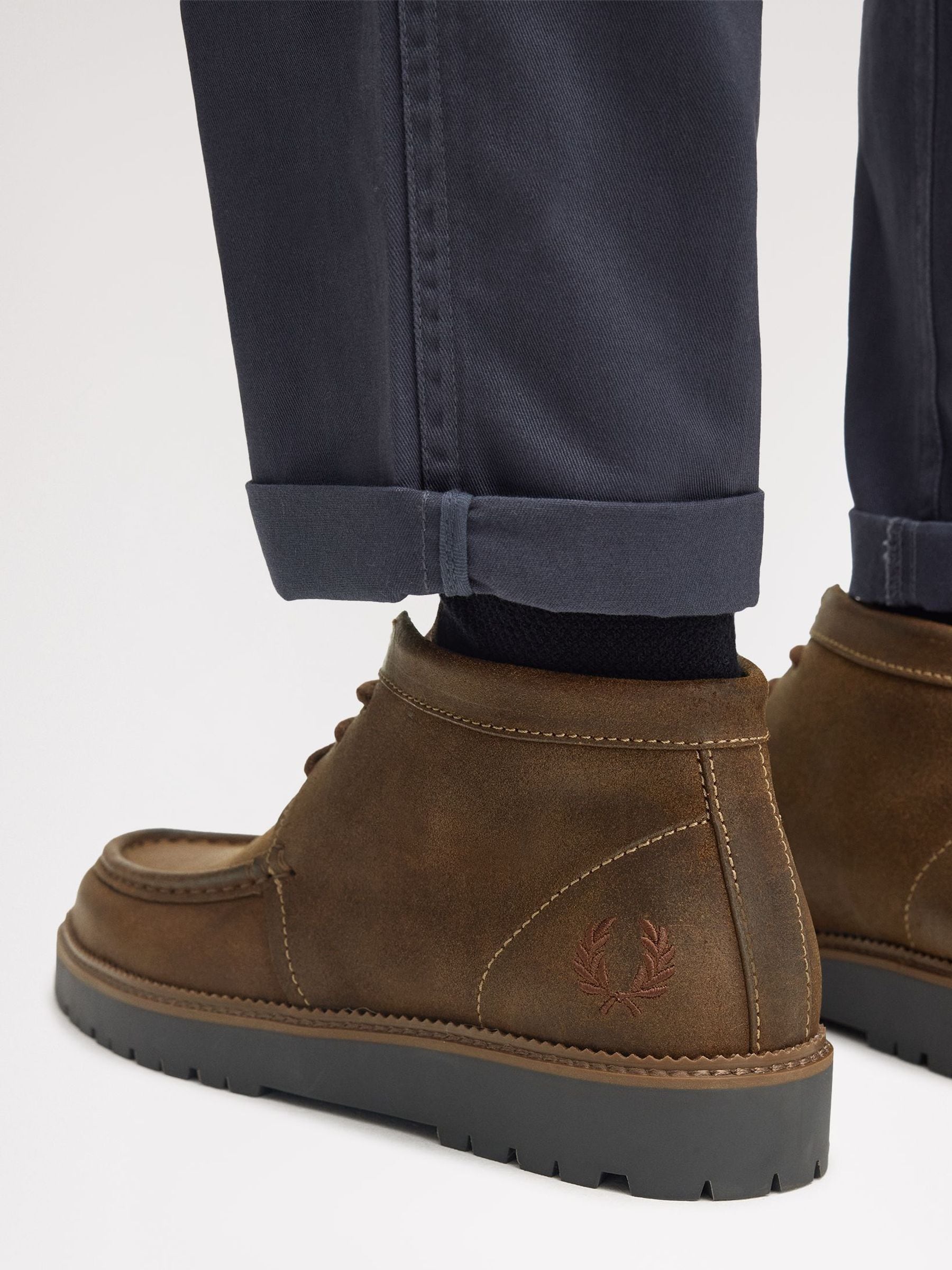 Buy Fred Perry Brown Kenney Mid Waxed Suede Shoes from Next USA