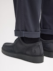 Fred Perry Grey Low Kenney Waxed Suede Shoes - Image 2 of 8