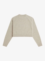 Fred Perry Natural Natural Cropped Textured Jumper - Image 5 of 5