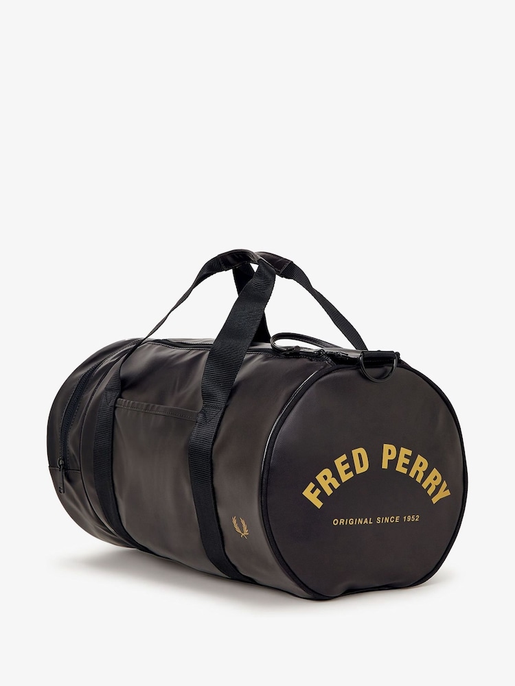 Fred Perry Tonal Classic Barrel Black Bag - Image 3 of 3