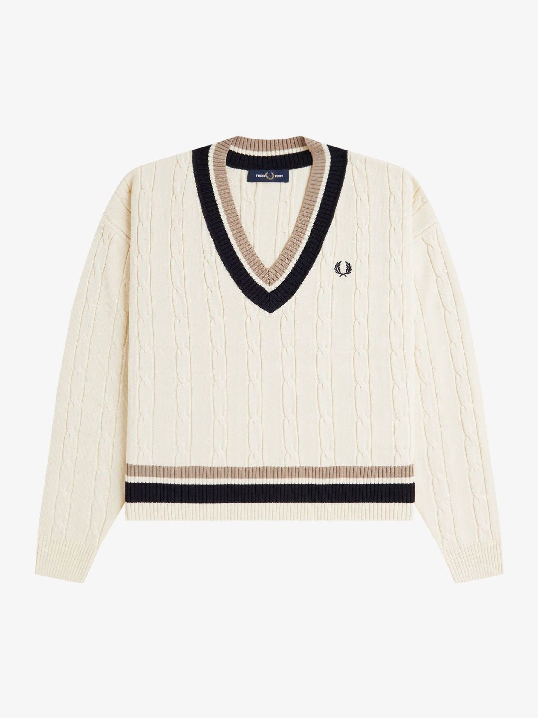 Knitted Sweater Fred Perry Tennis Sweater Fred Perry Cable-knit V