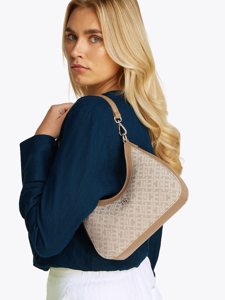 Tommy Hilfiger Brown Jacquard Shoulder Bag - Image 5 of 5