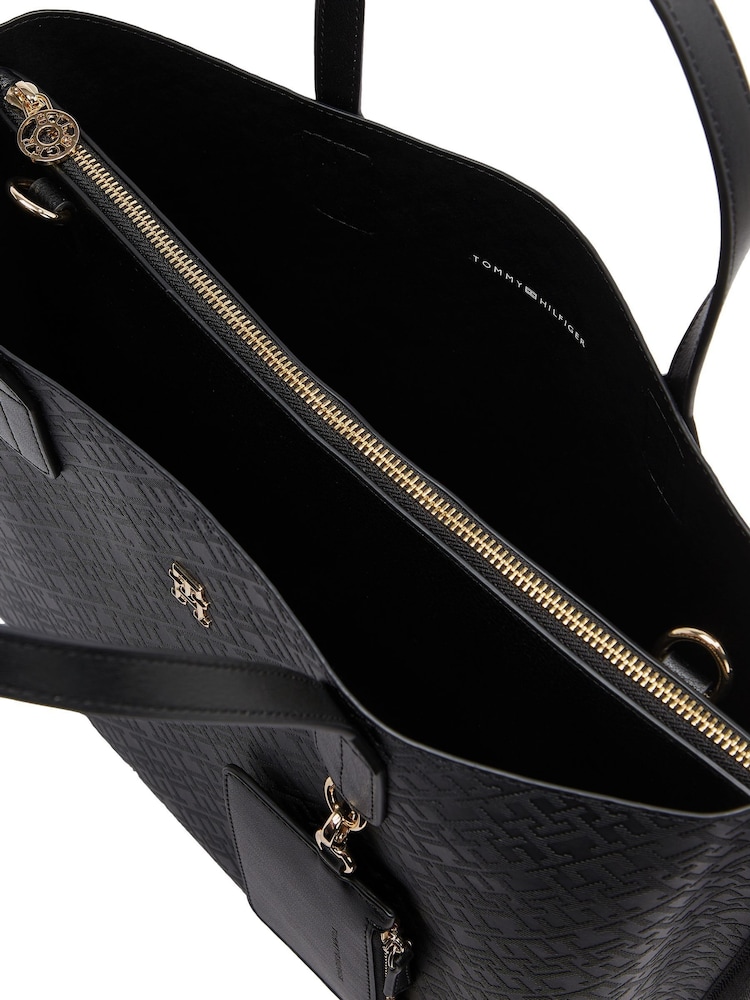 Tommy Hilfiger Black Satchel Mono Bag - Image 3 of 5
