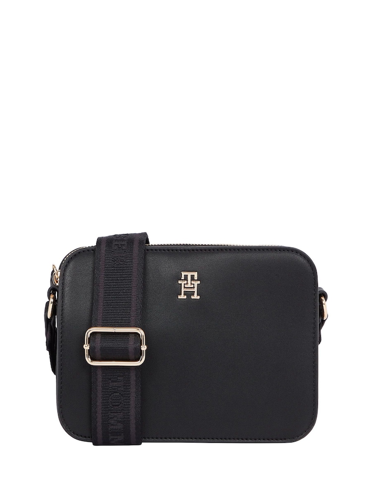 Tommy Hilfiger Black Logotape Camera Bag - Image 1 of 5