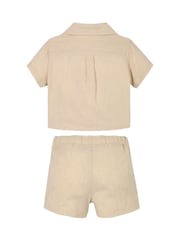 Calvin Klein Grey Soft Linen Shorts Set - Image 2 of 2