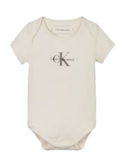 Calvin Klein Cream Monogram Short Sleeve Bodysuit - Image 1 of 2