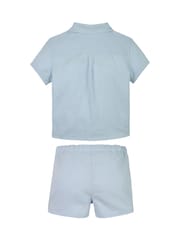 Calvin Klein Blue Soft Linen Shorts Set - Image 2 of 2