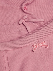 Monsoon Pink Newborn Knit 100% Cotton Cardigan and Leggings Set - Image 3 of 3