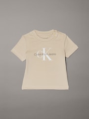 Calvin Klein Cream Newborn Short Sleeve T-Shirt - Image 1 of 2