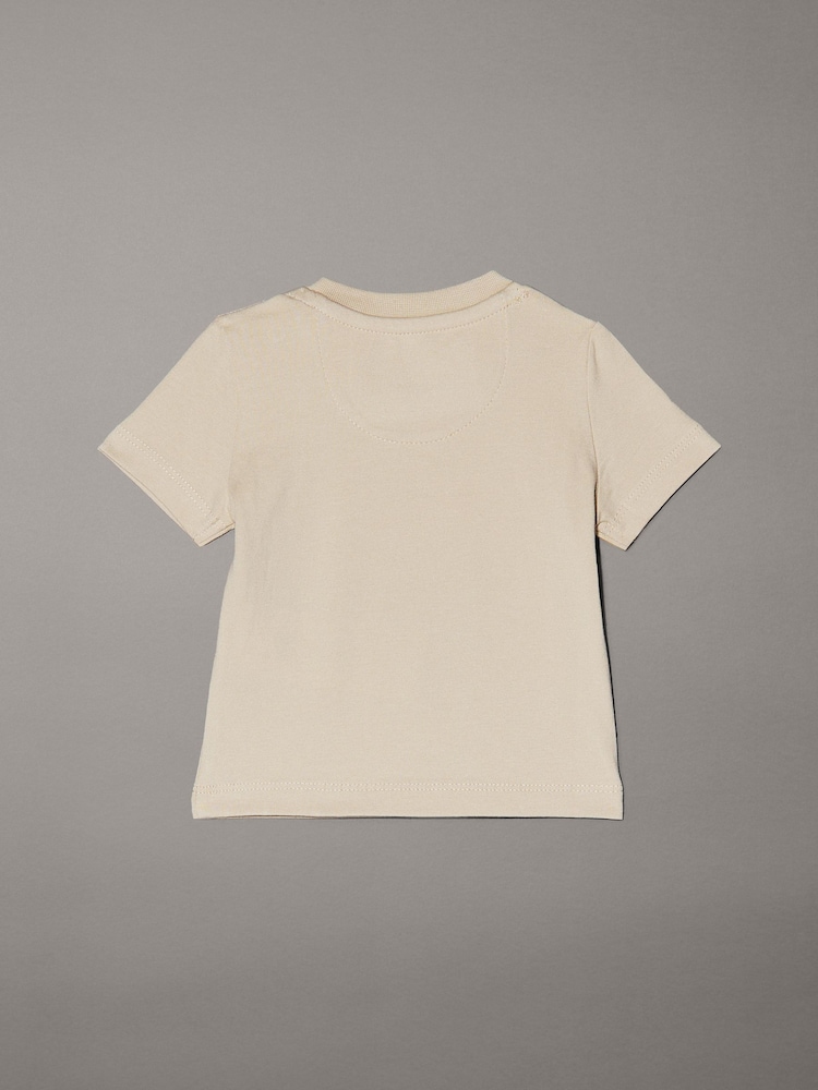 Calvin Klein Cream Newborn Short Sleeve T-Shirt - Image 2 of 2