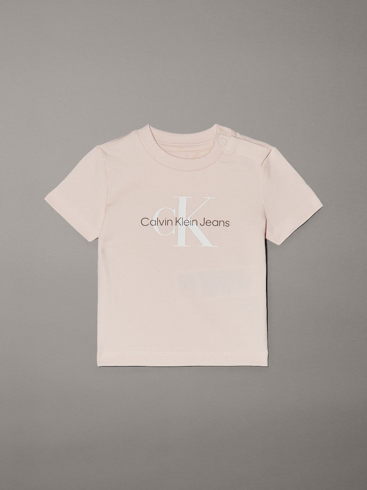 Calvin Klein Pink Newborn Short Sleeve T-Shirt - Image 1 of 2