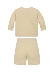 Calvin Klein Cream Baby Gift Pack Cardigan & Shorts Set - Image 2 of 2