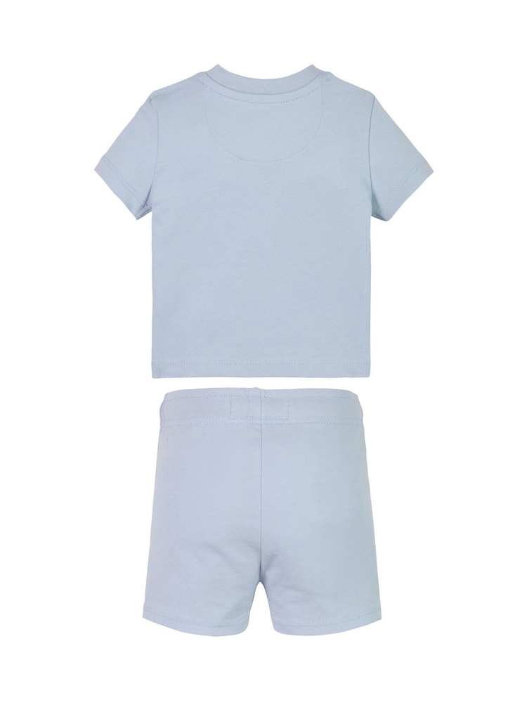 Calvin Klein Blue Monogram Logo T-Shirt & Shorts Set - Image 2 of 2