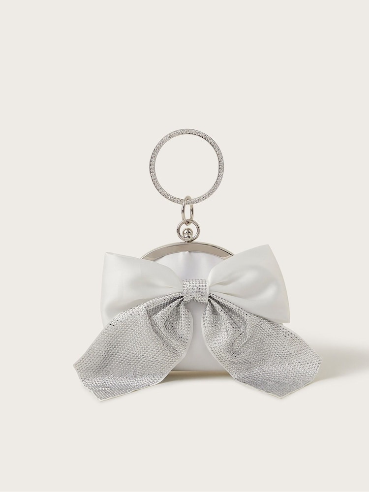 Monsoon Natural Diamante Bow Bangle Bag - Image 1 of 4