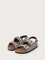 Monsoon Black Gillian Gingham Buckle Sandals - Image 1 of 3