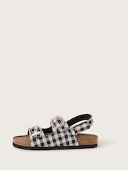 Monsoon Black Gillian Gingham Buckle Sandals - Image 2 of 3