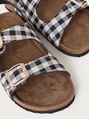 Monsoon Black Gillian Gingham Buckle Sandals - Image 3 of 3
