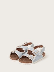 Monsoon Blue Denim Whipstitch Buckle Sandals - Image 1 of 3