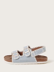 Monsoon Blue Denim Whipstitch Buckle Sandals - Image 2 of 3