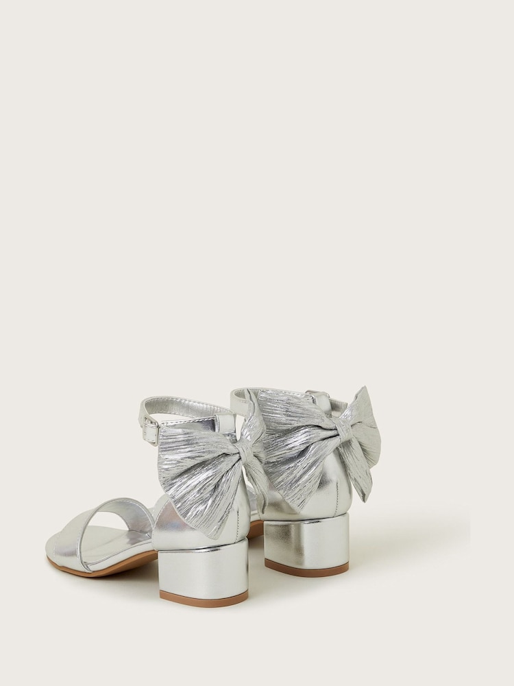 Monsoon Silver Two Part Bow Heels - Image 2 of 3